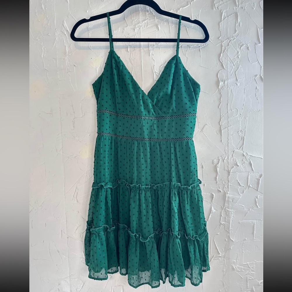 Emerald Green Polka Dot Boutique Dress
